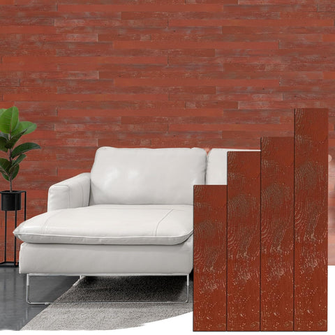 Rustic Red Finish 3" Wide Planks