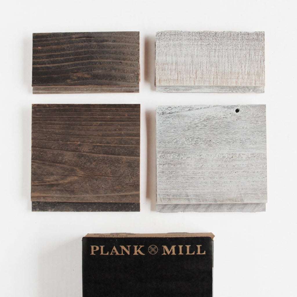 Sample Pack - Reclaimed Barn Wood & Whitewash Barn Wood Planks ( 6" Long and 0.15" Thick 3" & 5 Wide")